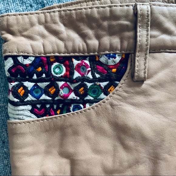 Spell & The Gypsy Festival Burning Man Coachella Embroidered Leather Shorts Boho - Picture 2 of 7